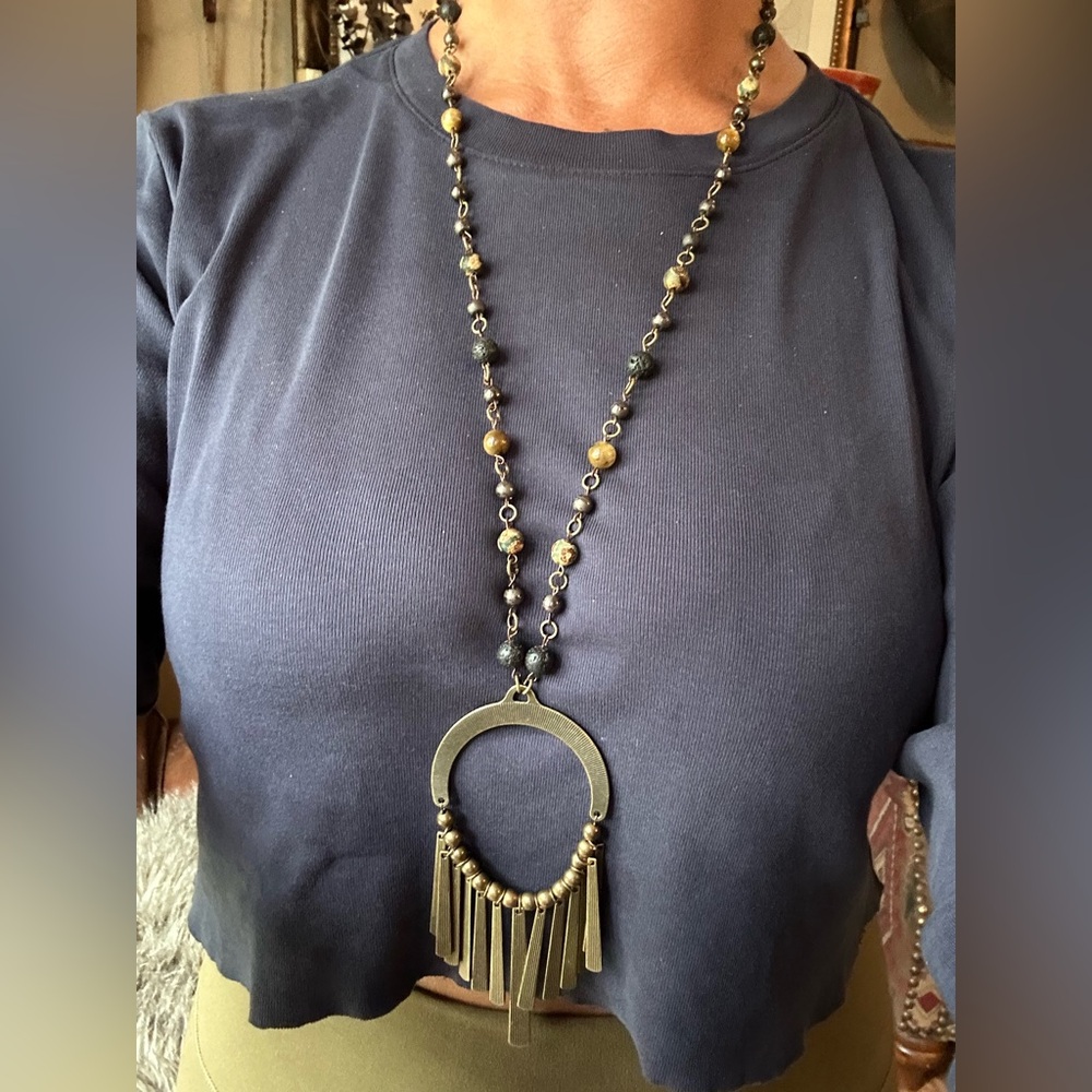 Beaded Statement Necklace - image 1